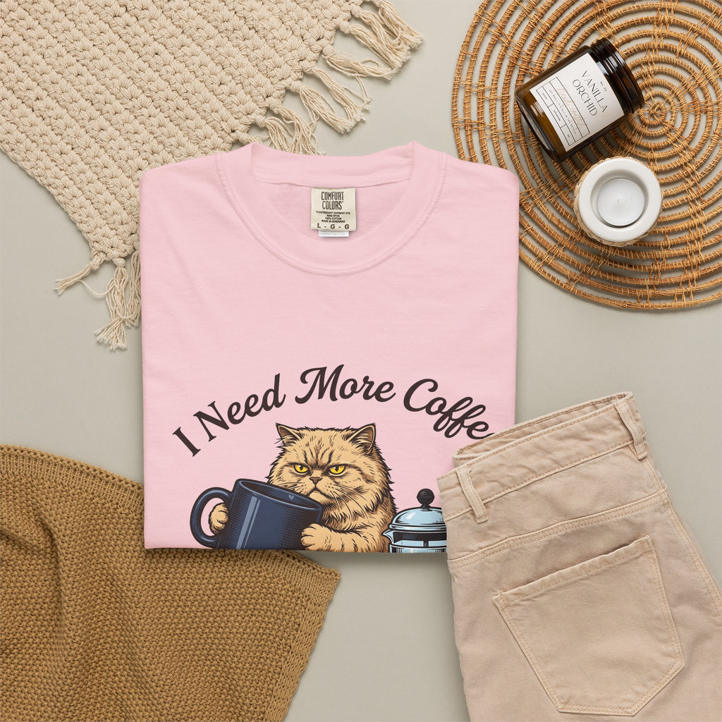 Cranky Cat T-Shirt Cat Latte Gift Women Old School T-Shirt Grumpy Cat T-Shirt Cat Fan Feline T-Shirt Coffee Graphic Doodle T-Shirt T-Shirt