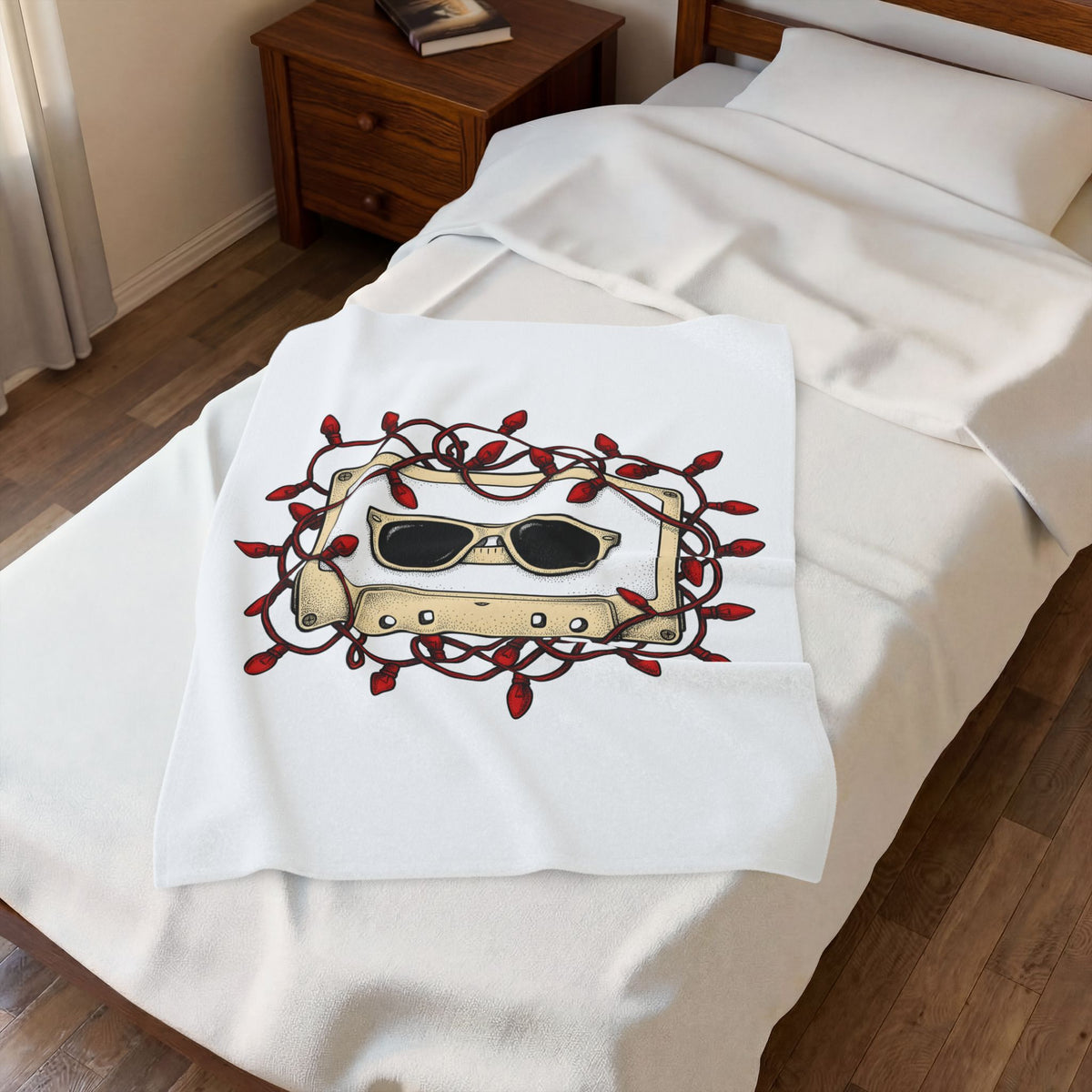 Cassette Tape Blanket Christmas Music Gift Women Retro Blanket Mixtape Blanket Xmas Fan Retro Blanket Melody Graphic Vintage Sunglasses Blanket