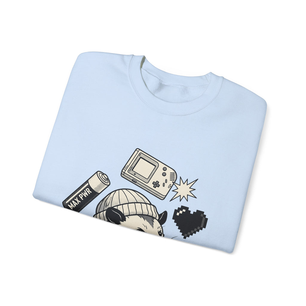 Possum Beanie Sweatshirt Funny Gaming Gift Women Comic Sweatshirt Opossum Sweatshirt Humor Fan Cartoon Sweatshirt Gamer Graphic Vintage Retro Game Console