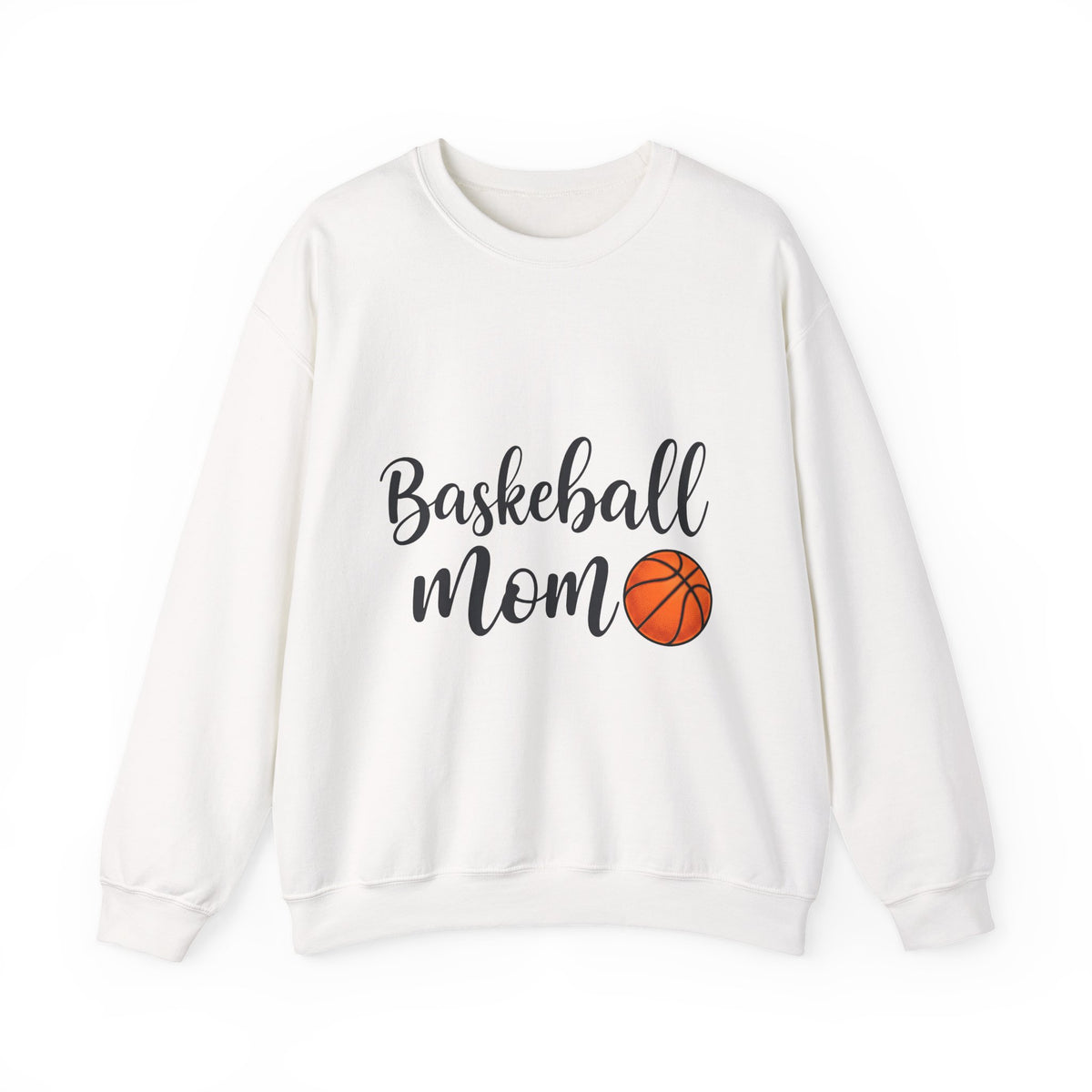 Basketball Graphic Sweatshirt Moms Sports Gift Women Script Sweatshirt Hoop Sweatshirt Mom Fan Calligraphy Sweatshirt Athlete Graphic Modern Sports Ball Sweatshirt