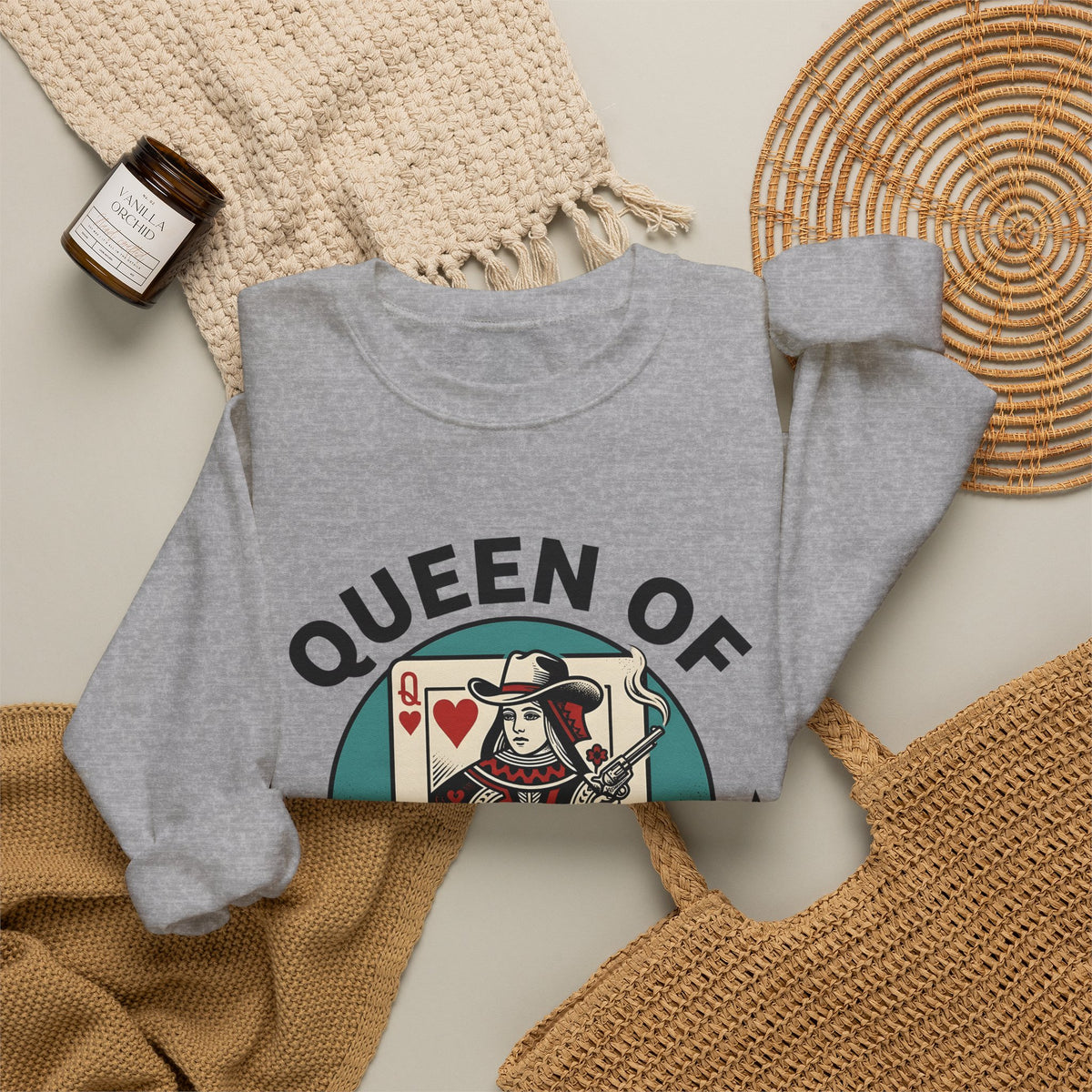 Poker Cowgirl Sweatshirt Cowgirl Rodeo Gift Women Vintage Sweatshirt Gambler Sweatshirt Cowgirl Fan Distressed Graphic Sweatshirt Retro Pistol Sweatshirt