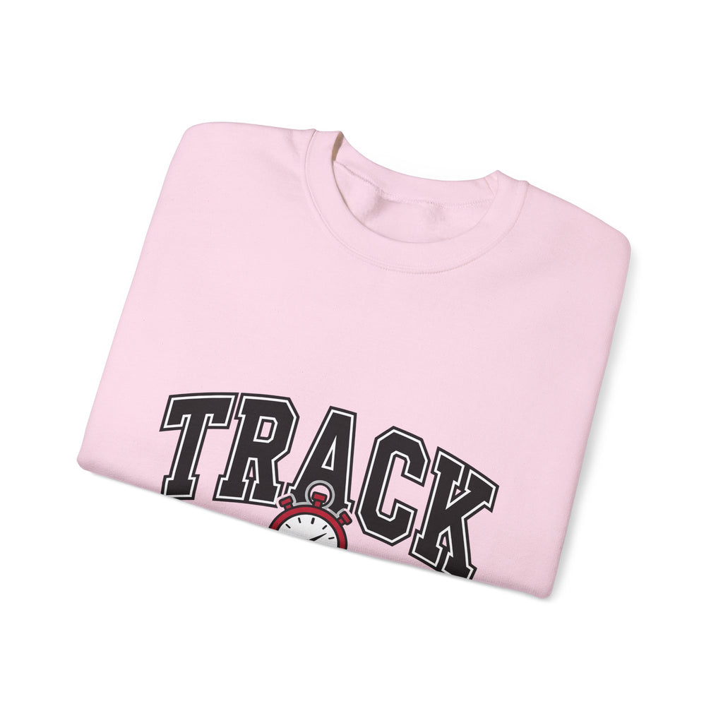 Stopwatch Graphic Sweatshirt Track And Field Mom Gift Women Varsity Sweatshirt Timer Sweatshirt Athlete Enthusiast Letterman Sweatshirt Mother Graphic Design