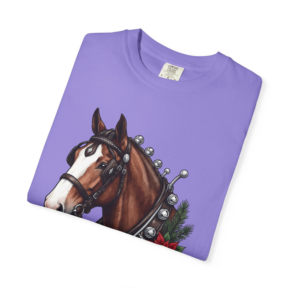 Horse Head T-Shirt Christmas Horse Gear Gift Women Lifelike T-Shirt Stallion T-Shirt Christmas Fan Realistic T-Shirt Equestrian Graphic Retro