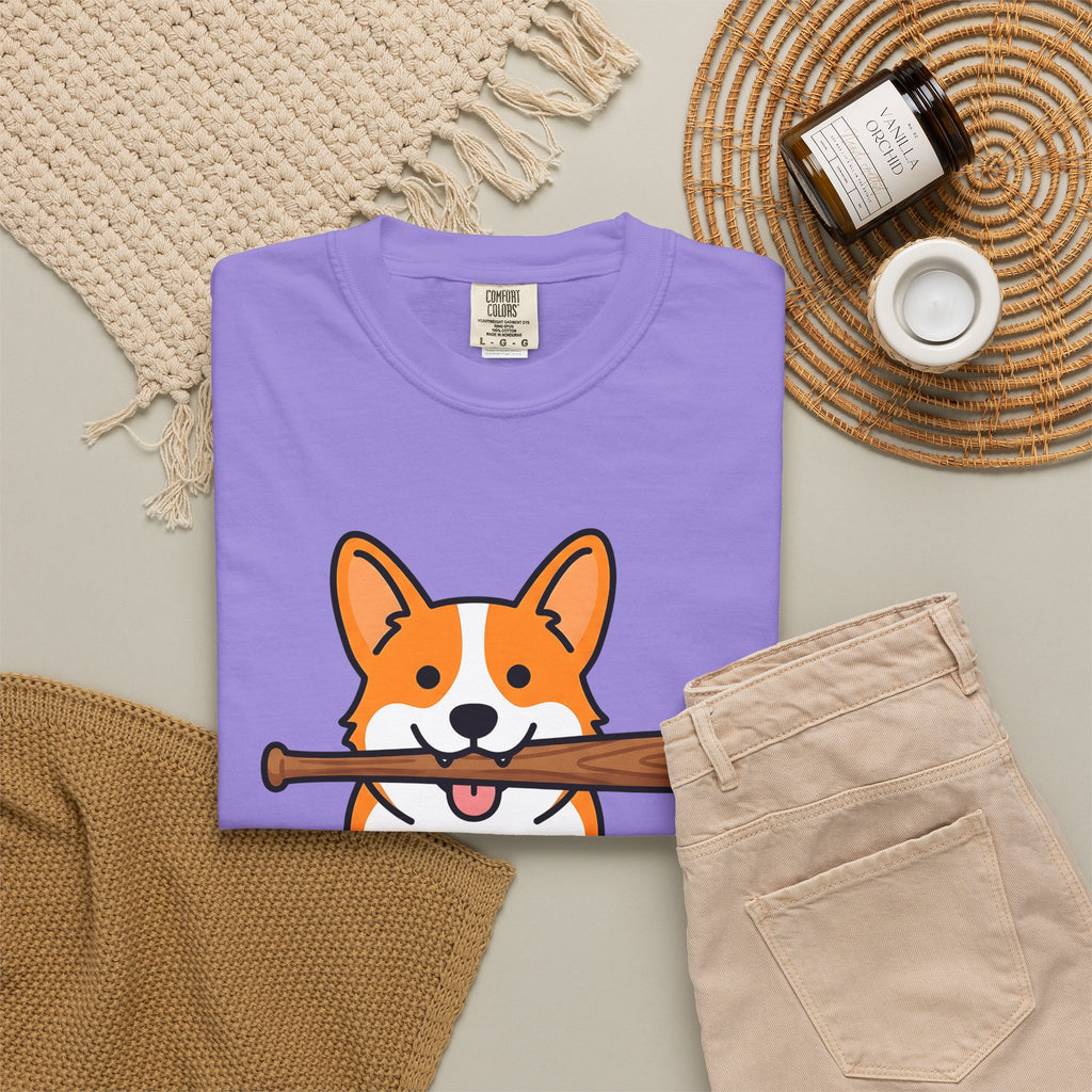 Corgi Pet T-Shirt Dog Funny Gift Women Animation T-Shirt Puppy T-Shirt Dog Fan Cartoon T-Shirt Humor Graphic Manga Bat Ball T-Shirt