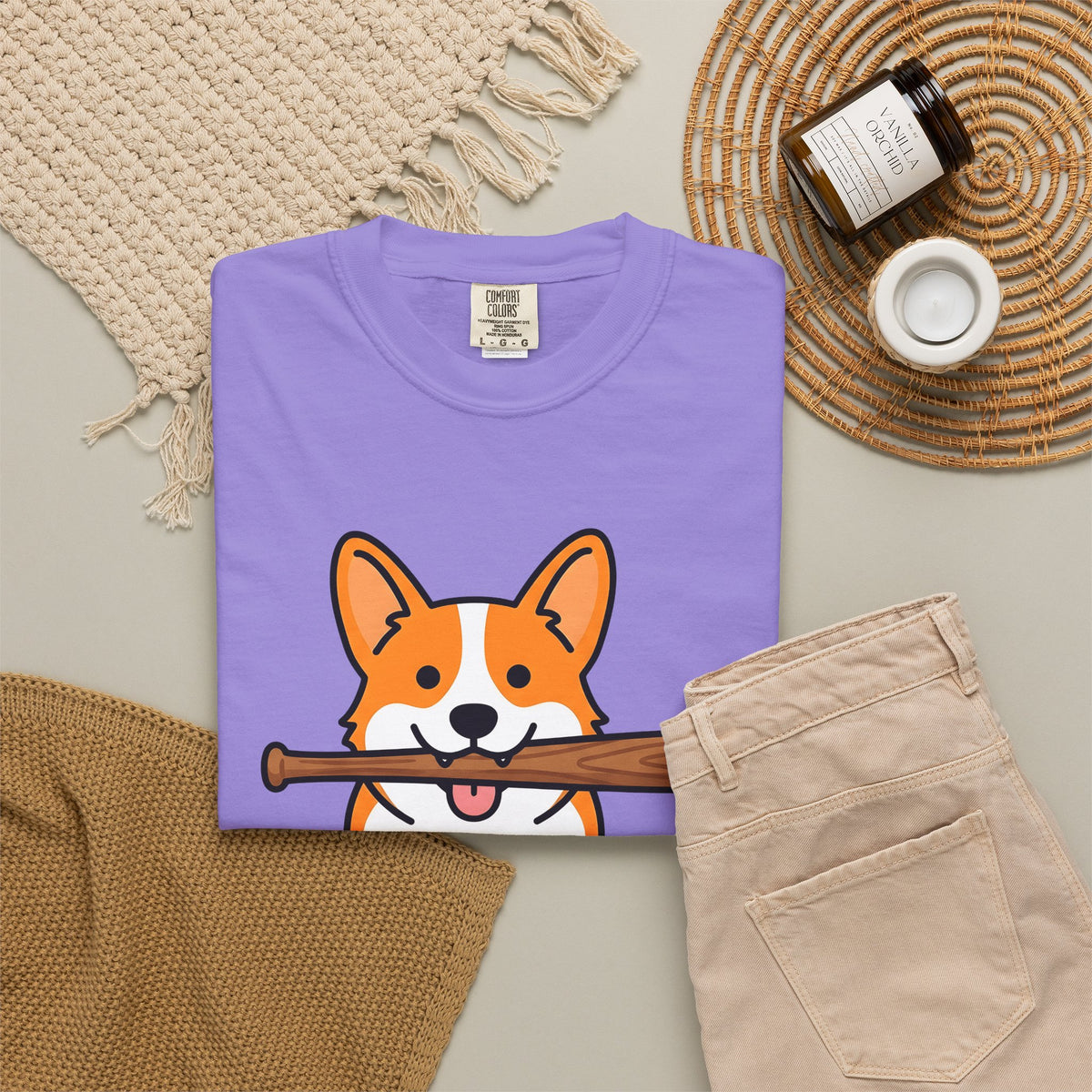 Corgi Pet T-Shirt Dog Funny Gift Women Animation T-Shirt Puppy T-Shirt Dog Fan Cartoon T-Shirt Humor Graphic Manga Bat Ball T-Shirt