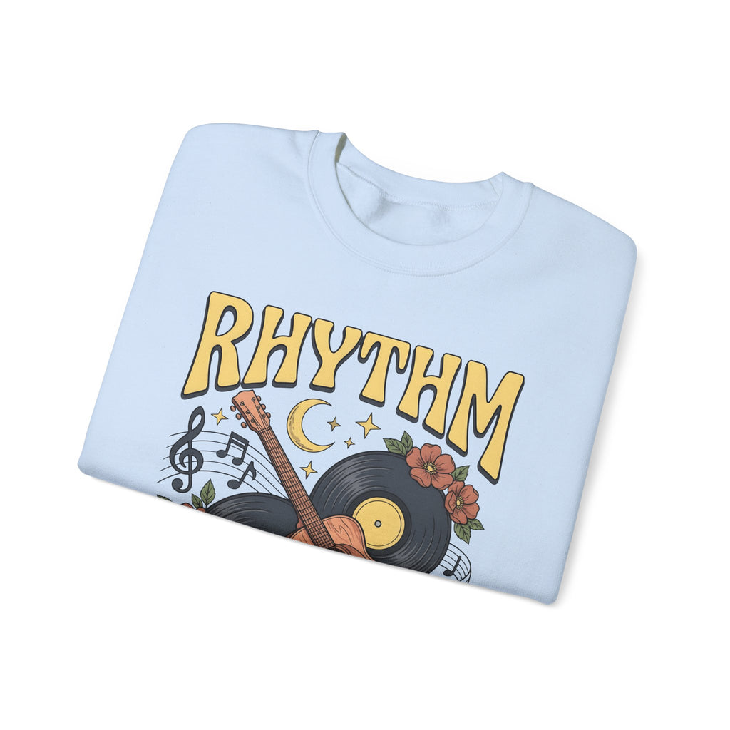Electric Guitar Records Sweatshirt Music Bouquet Gift Women Free Spirit Sweatshirt Guitar Sweatshirt Music Fan Bohemian Sweatshirt Floral Graphic Old School