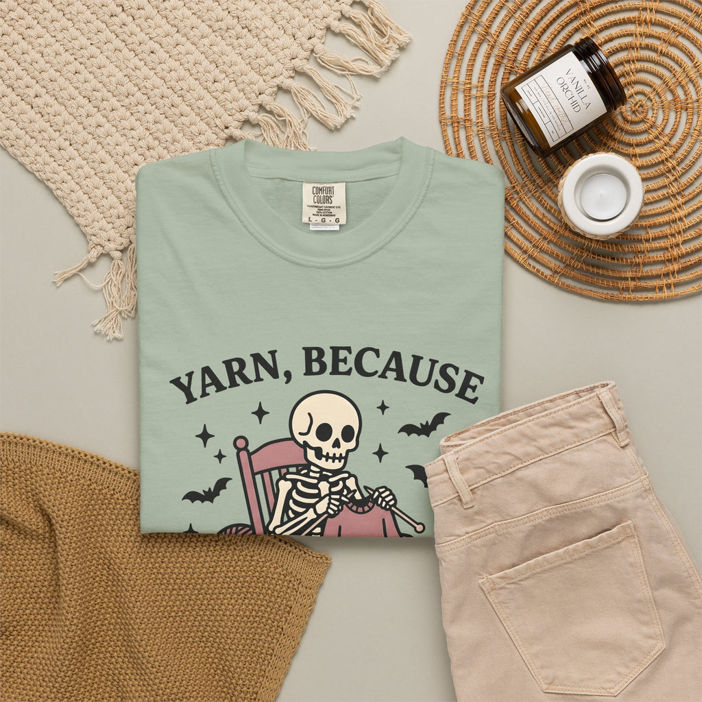 Skull Knitting T-Shirt Halloween Fabric Gift Women Comic T-Shirt Knitting T-Shirt Horror Fan Cartoon T-Shirt Textile Graphic Rustic Bat Wings