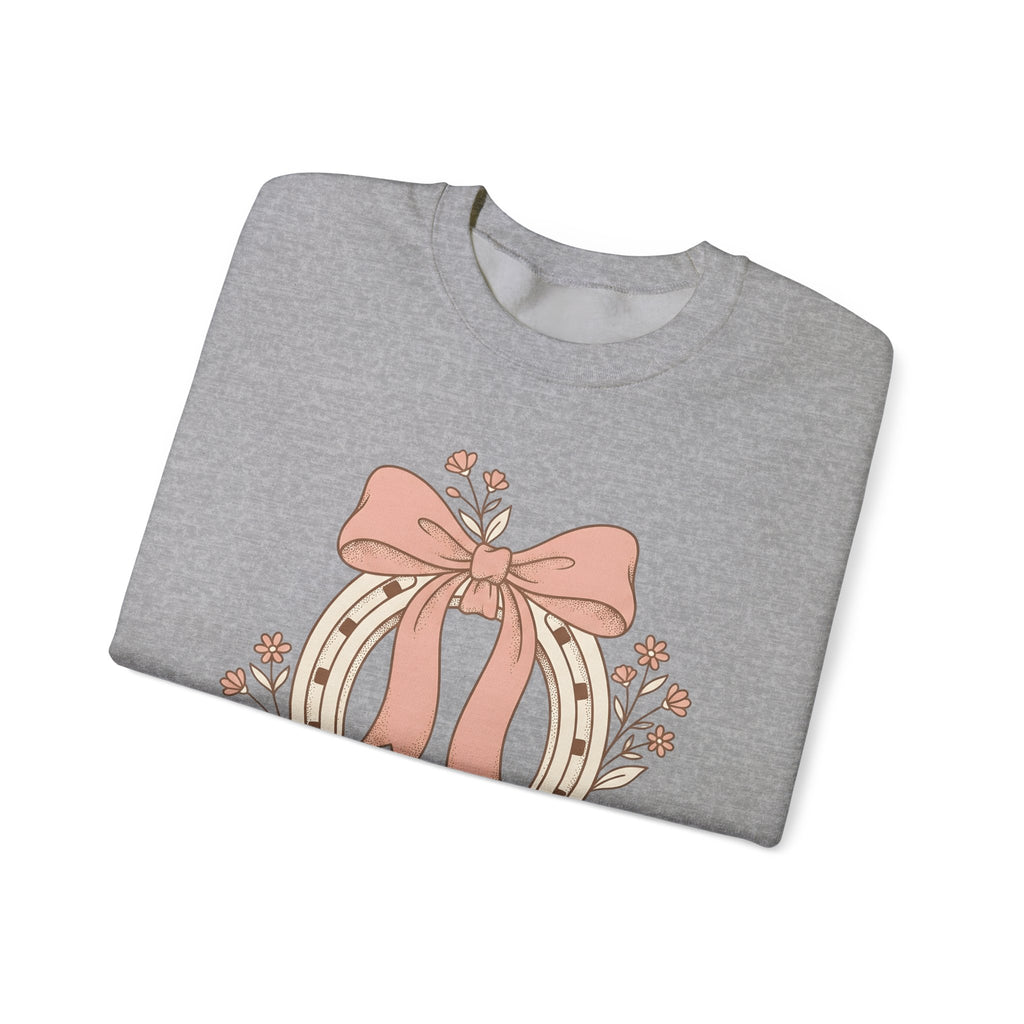 Horseshoe Bow Sweatshirt Cowgirl Ranch Gift Women Tribal Sweatshirt Horseshoe Sweatshirt Rodeo Fan Celtic Sweatshirt Ranch Graphic Classic Blossom Sweatshirt