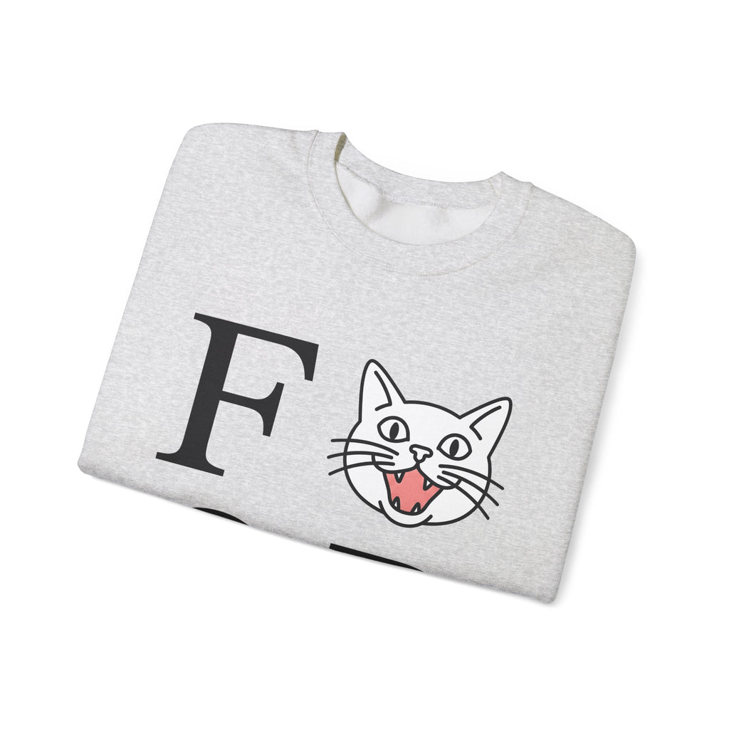 Cat Face Graphic Sweatshirt Cat Humor Gift Women Minimalist Sweatshirt Kitty Sweatshirt Feline Fan Simple Sweatshirt Funny Graphic Modern Bold Letters Sweatshirt