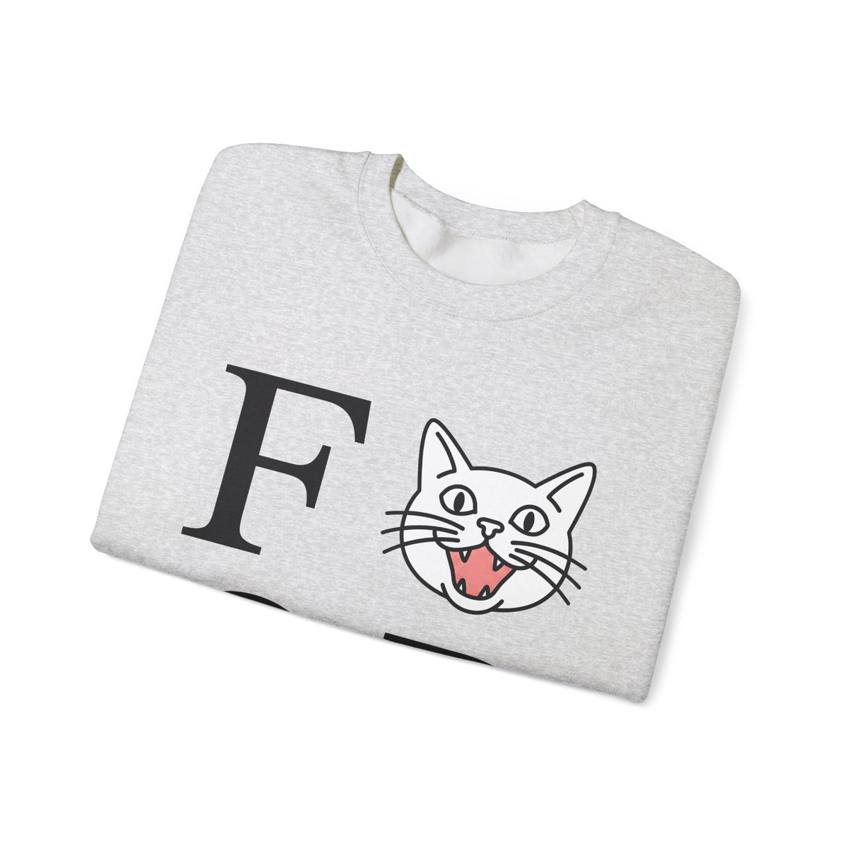 Cat Face Graphic Sweatshirt Cat Humor Gift Women Minimalist Sweatshirt Kitty Sweatshirt Feline Fan Simple Sweatshirt Funny Graphic Modern Bold Letters Sweatshirt