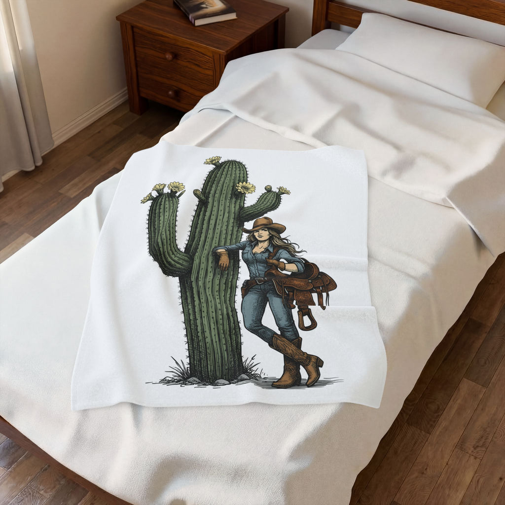 Cowgirl Cactus Cowgirl Ranch Gift Western Prickly Pear Cowboy Fan Rodeo Farm Vintage Saddle Blanket
