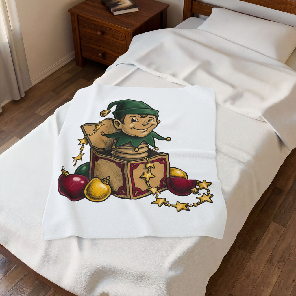 Elf Jack In The Box Christmas Holiday Gift Vintage Jack In The Box Christmas Blanket