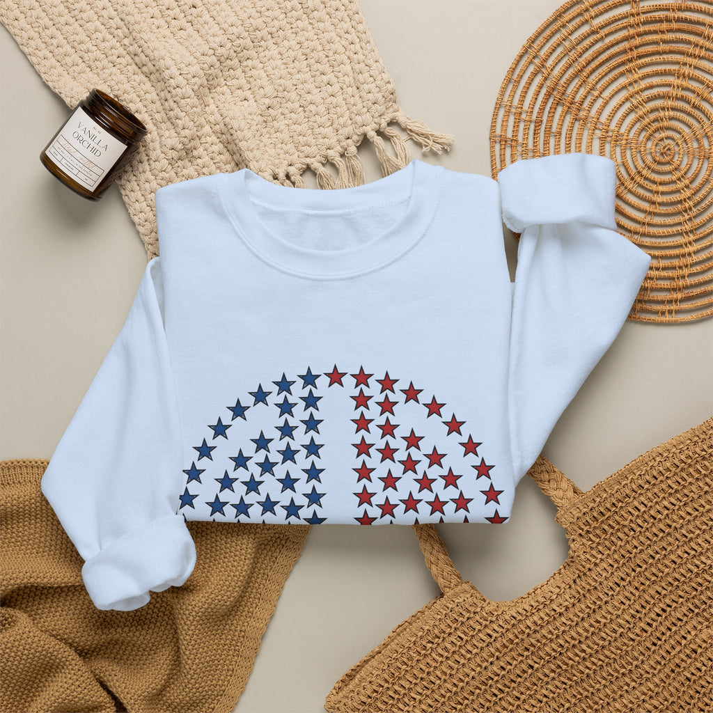 Peace Sign Stars Sweatshirt 4th Of July Calm Gift Women Independence Sweatshirt Star Symbol Sweatshirt Patriot Fan Retro Sweatshirt Serene Graphic Throwback