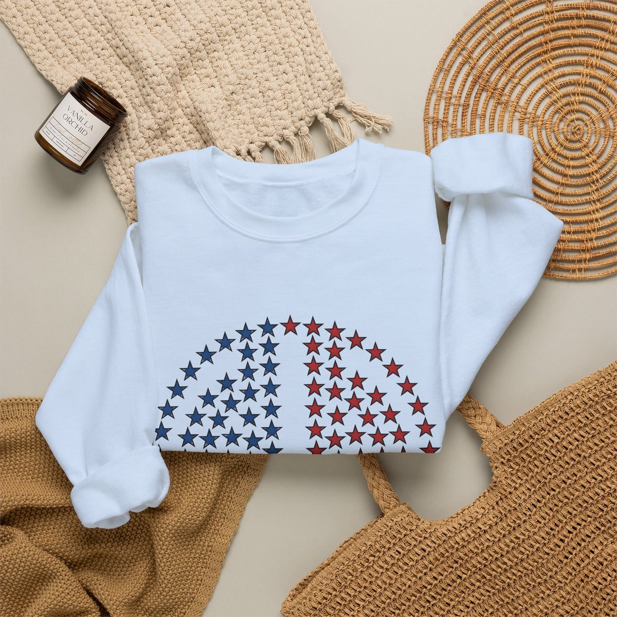 Peace Sign Stars Sweatshirt 4th Of July Calm Gift Women Independence Sweatshirt Star Symbol Sweatshirt Patriot Fan Retro Sweatshirt Serene Graphic Throwback