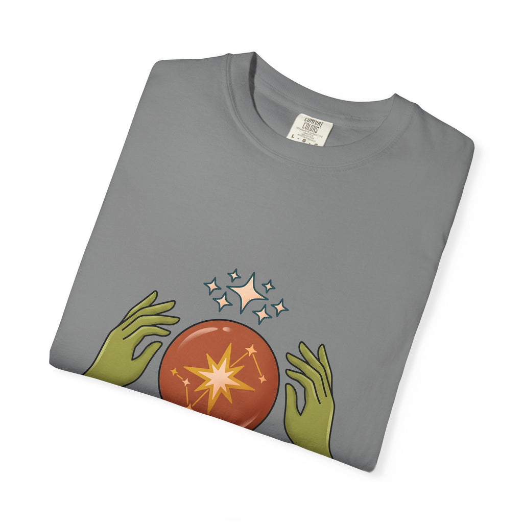 Crystal Ball T-Shirt Boho Chic Astrology Gift Women Mystical T-Shirt Oracle Glass T-Shirt Bohemian Enthusiast Esoteric Graphic Astrology