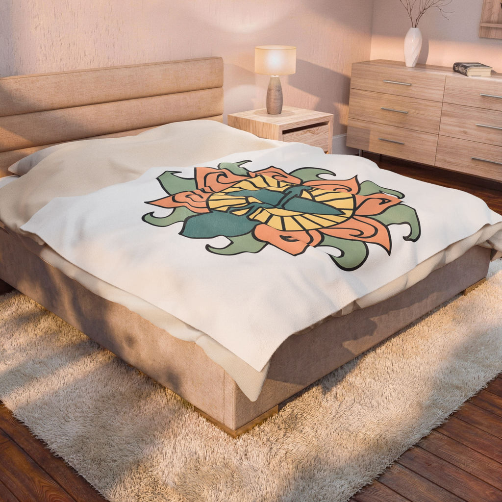 Surfer Outline Blanket Sports Ocean Gift Women Hippie Blanket Surfer Blanket Athlete Fan Marine Graphic Blanket Simple Floral Circle Blanket