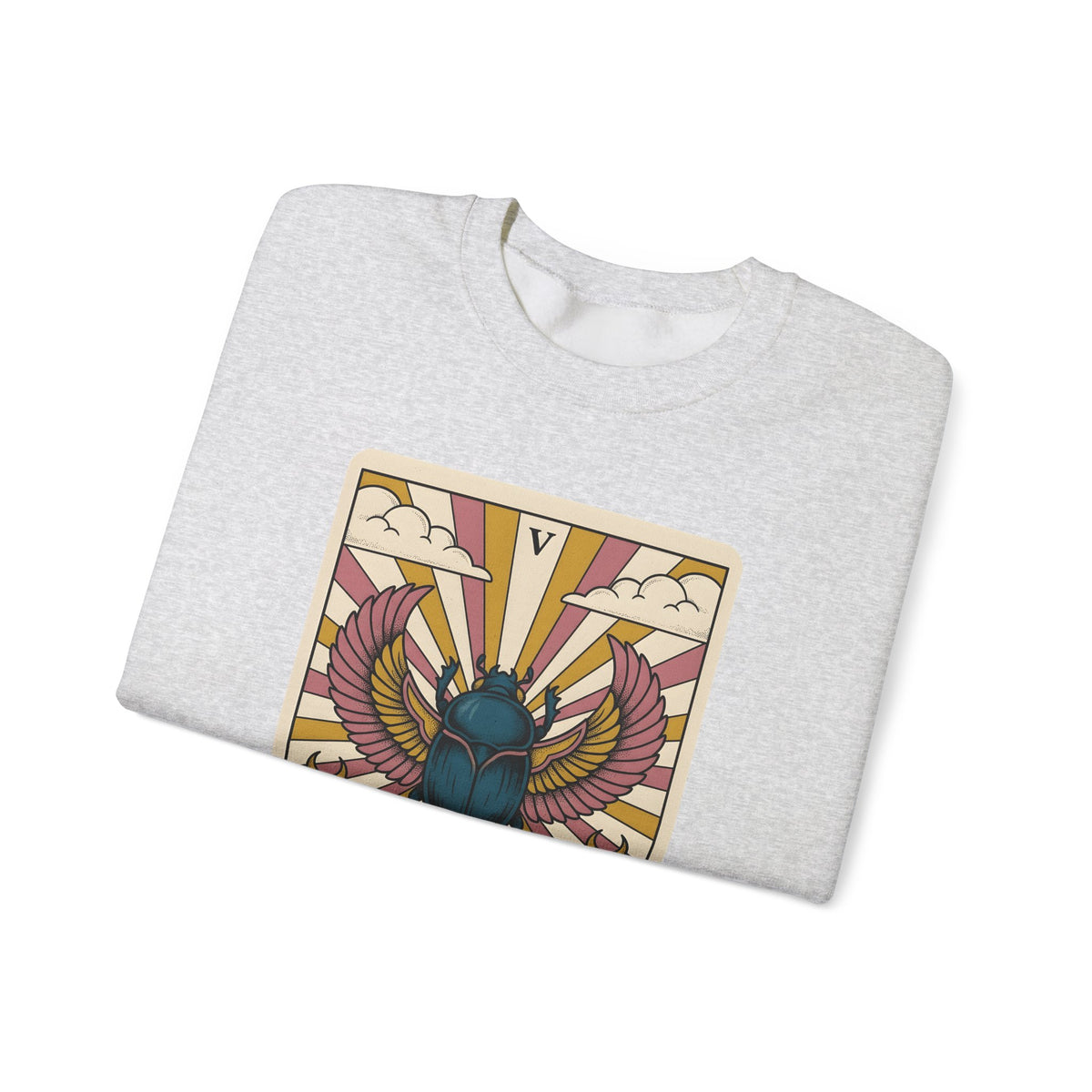 Beetle Sweatshirt Boho Chic Esoteric Gift Women Divination Card Sweatshirt Bug Sweatshirt Bohemian Fan Tarot Sweatshirt Mystical Graphic Hand Drawn Crescent