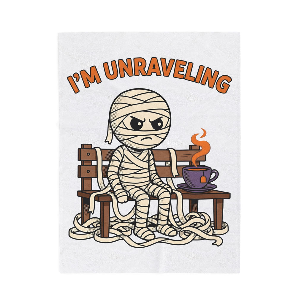 Mummy Halloween Joke Gift Comic Wrap Horror Fan Cartoon Pun Retro Teacup Blanket