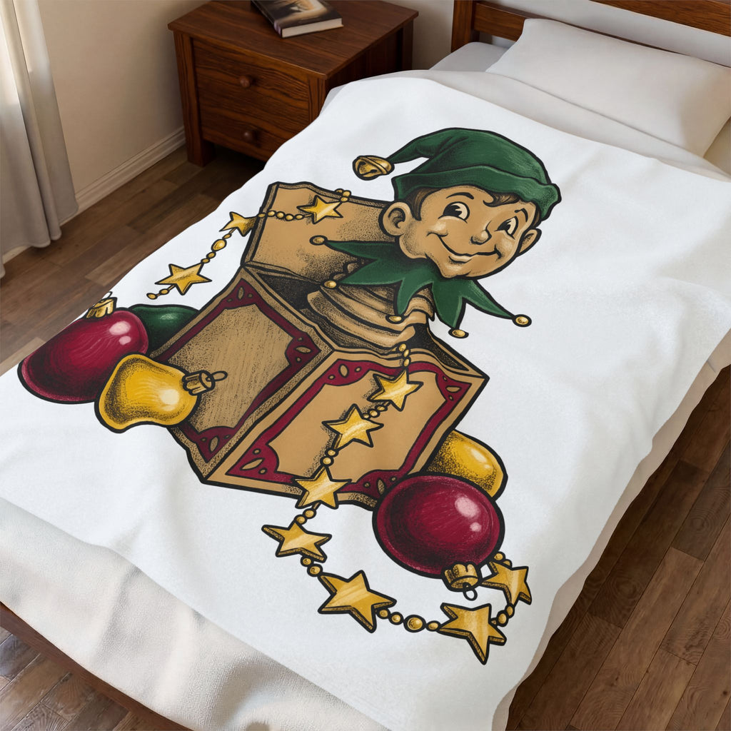 Elf Jack In The Box Christmas Holiday Gift Vintage Jack In The Box Christmas Blanket
