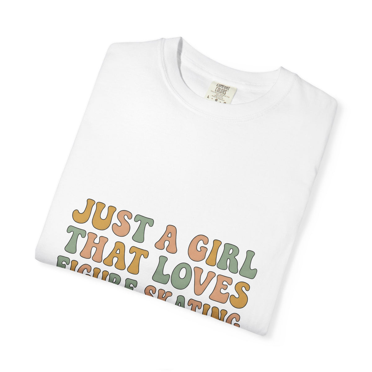 Classic Fun Font T-Shirt Figure Skating Sport Gift Women Cheerful T-Shirt Typography T-Shirt Skater Enthusiast Happy T-Shirt Athletic Graphic