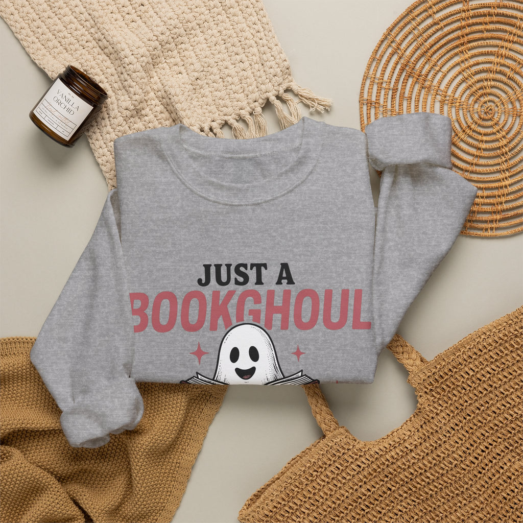 Phantom Reading Book Sweatshirt Halloween Reader Gift Women Illustration Sweatshirt Bookworm Sweatshirt Spooky Fan Ghostly Sweatshirt Book Graphic Sketch