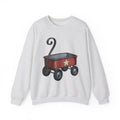 Red Wagon 4Th Of July Usa Gift Antique Cart Fireworks Fan Vintage American Line Sweatshirt