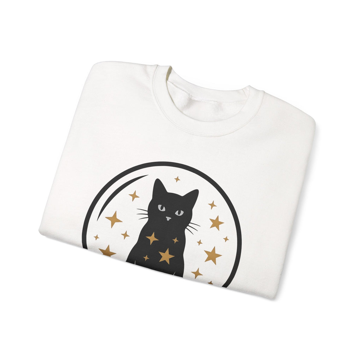 Dark Cat Orb Sweatshirt Cat Magic Gift Women Simple Sweatshirt Black Cat Ball Sweatshirt Cat Fan Feline Graphic Sweatshirt Retro Sparkles Sweatshirt