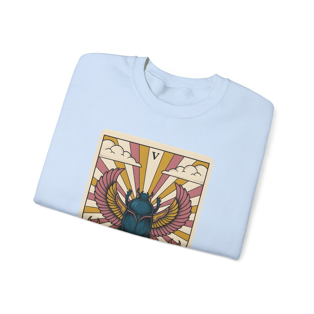 Beetle Sweatshirt Boho Chic Esoteric Gift Women Divination Card Sweatshirt Bug Sweatshirt Bohemian Fan Tarot Sweatshirt Mystical Graphic Hand Drawn Crescent