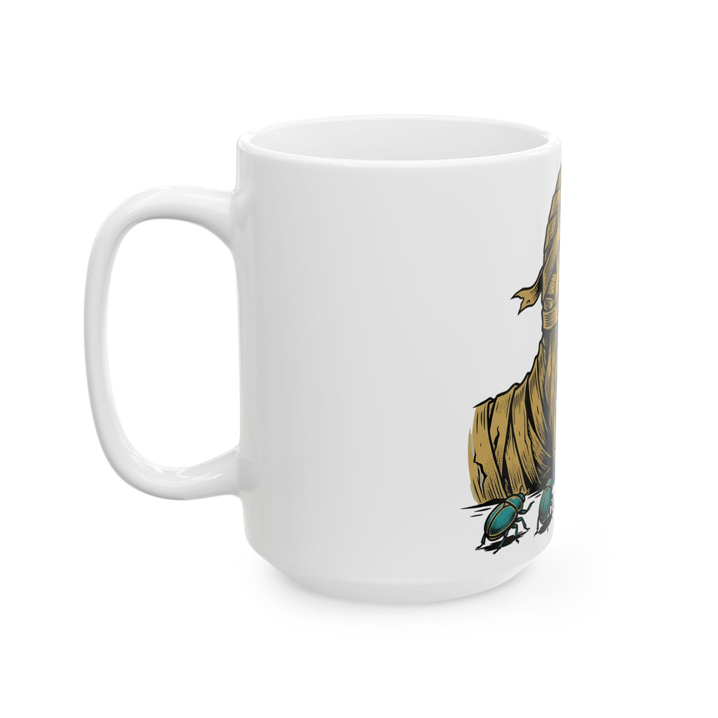 Mummy Skull Mug Halloween Ghost Gift Women Creepy Mug Skull Mug Horror Fan Spooky Mug Specter Graphic Classic Scarab Mug