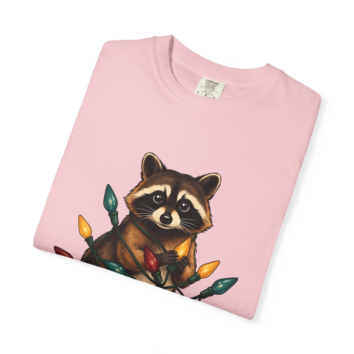 Raccoon Animals Seasonal Gift Playful Trash Panda Wildlife Fan Quirky Christmas Cartoon T-Shirt