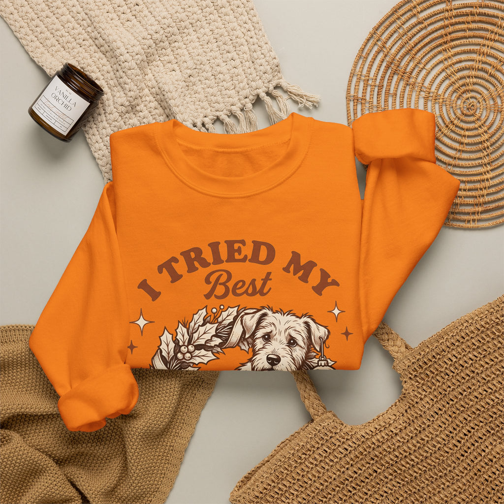 Dog Garland Sweatshirt Christmas Pets Gift Women Classic Sweatshirt Dog Swag Sweatshirt Xmas Fan Doggy Graphic Sweatshirt Doodle Bauble Sweatshirt