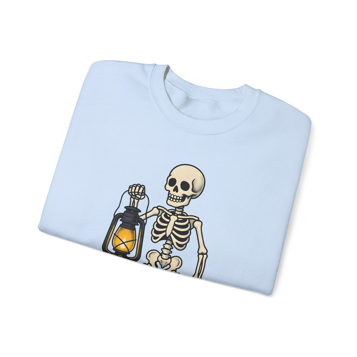 Skeleton Lantern Halloween Spooky Gift Vintage Jack O Lantern Horror Fan Creepy Hand Drawn Sweatshirt