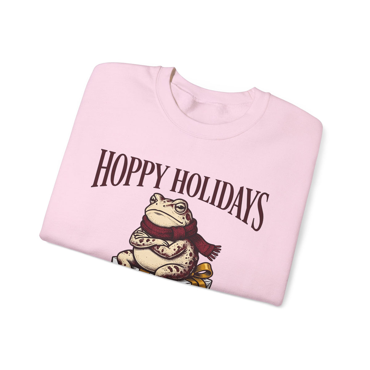 Frog Keepsake Sweatshirt Christmas Critters Gift Women Traditional Sweatshirt Toad Sweatshirt Xmas Fan Hand Drawn Sweatshirt Creature Graphic Outline Muffler