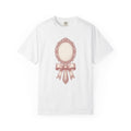 Fancy Mirror T-Shirt Cute Clothing Gift Women Antique T-Shirt Glass T-Shirt Adorable Fan Vintage T-Shirt Apparel Graphic Doodle Knot T-Shirt