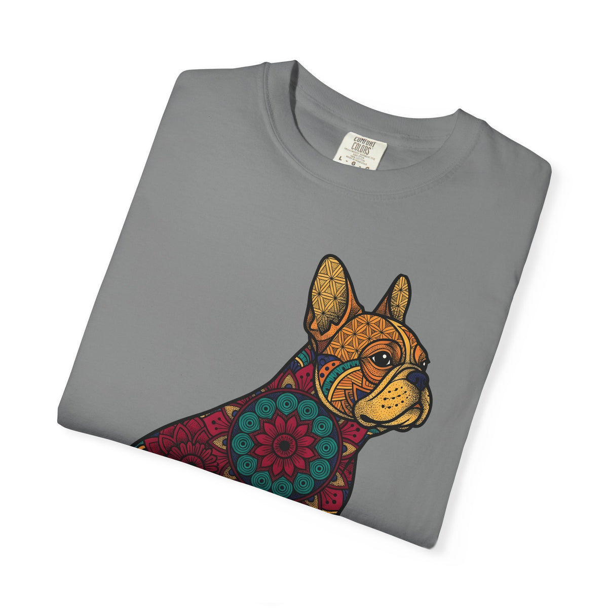 French Bulldog T-Shirt Dog Wildlife Gift Women Tribal T-Shirt Bouledogue T-Shirt Dog Fan Animal Graphic T-Shirt Rainbow Mandala T-Shirt