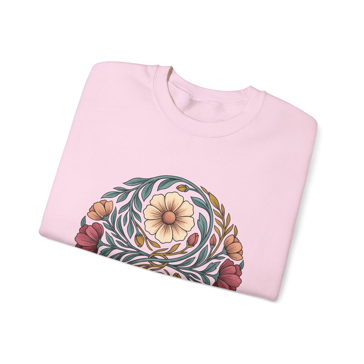 Floral Mandala Sweatshirt St. Valentine's Day Botanical Gift Women Boho Sweatshirt Mandala Sweatshirt Valentine Fan Hippie Sweatshirt Floral Graphic Vintage