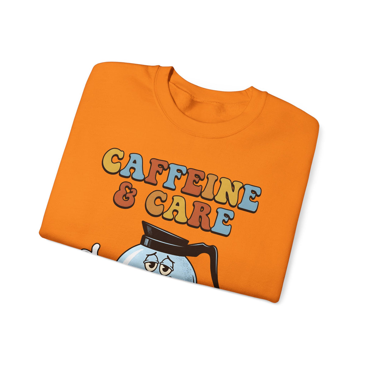Coffee Pot Character Sweatshirt Nurses Coffee Gift Women Cartoon Sweatshirt Coffee Maker Sweatshirt Nurse Fan Cartoony Sweatshirt Caffeine Graphic Retro