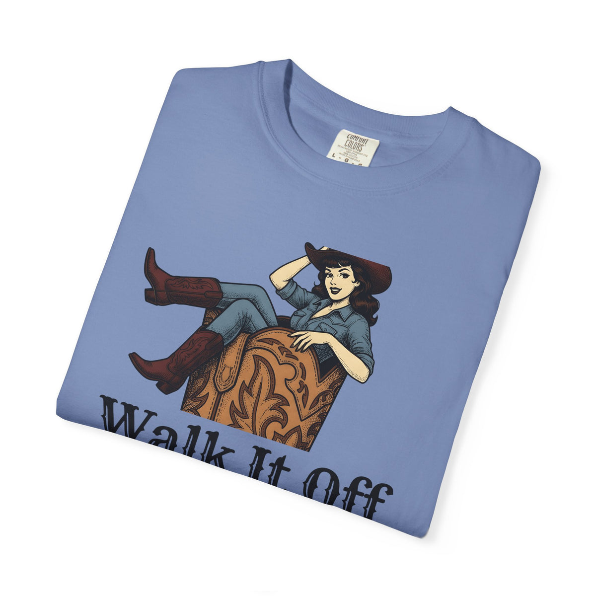 Cowgirl Boot Cowgirl Rodeo Gift Retro Boot Cowgirl Fan Western Rodeo Hand Drawn Hat T-Shirt