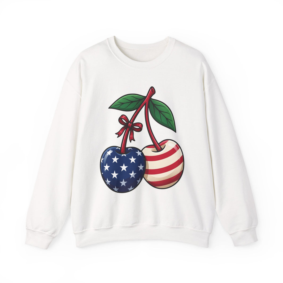 American Cherries 4Th Of July Beach Gift Comic Cherry Independence Day Fan Cartoon Coastal Sweatshirt