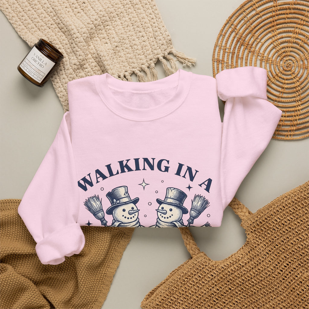 Snowman Twosome Sweatshirt Christmas Cold Gift Women Handmade Sweatshirt Frosty Sweatshirt Xmas Fan Handmade Sweatshirt Frosty Graphic Cartoon Glimmers Sweatshirt