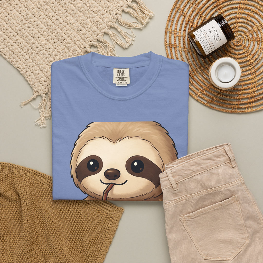 Sloth Java T-Shirt Coffee Creature Gift Women Playful T-Shirt Java T-Shirt Coffee Fan Cute T-Shirt Animal Graphic Sketch Cup T-Shirt