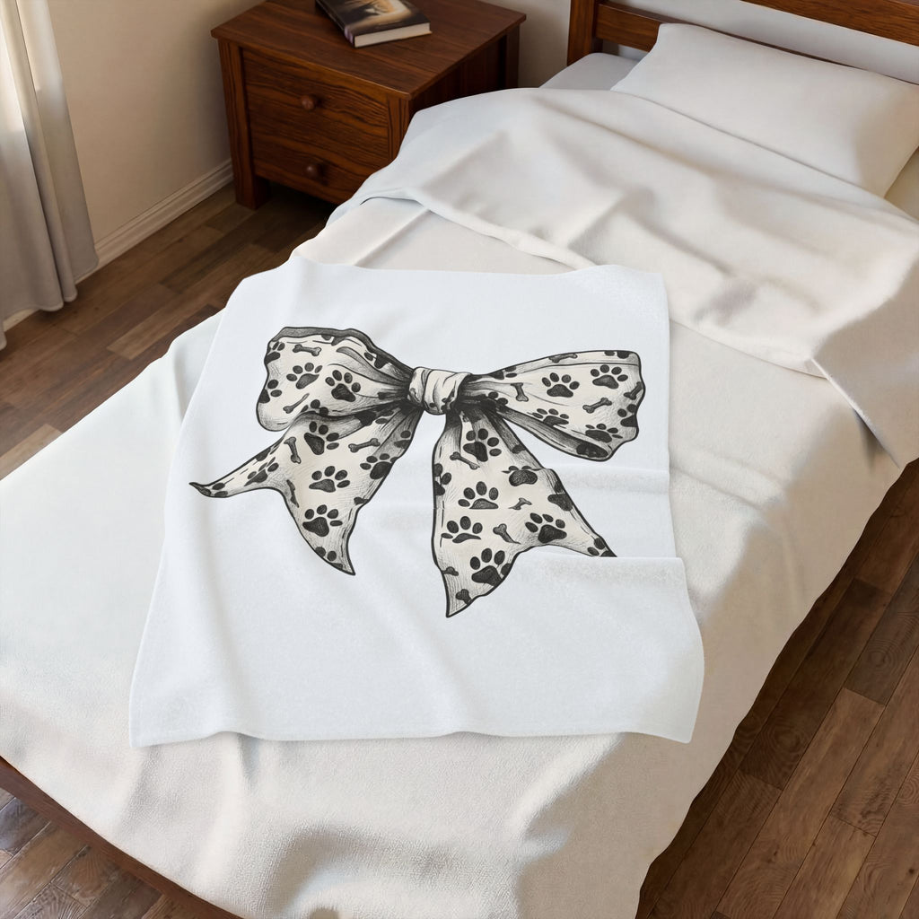 Decorative Paw Print Blanket Dog Mom Creatures Gift Women Outline Blanket Paw Print Blanket Dog Mom Fan Minimalist Blanket Animal Graphic Sleek