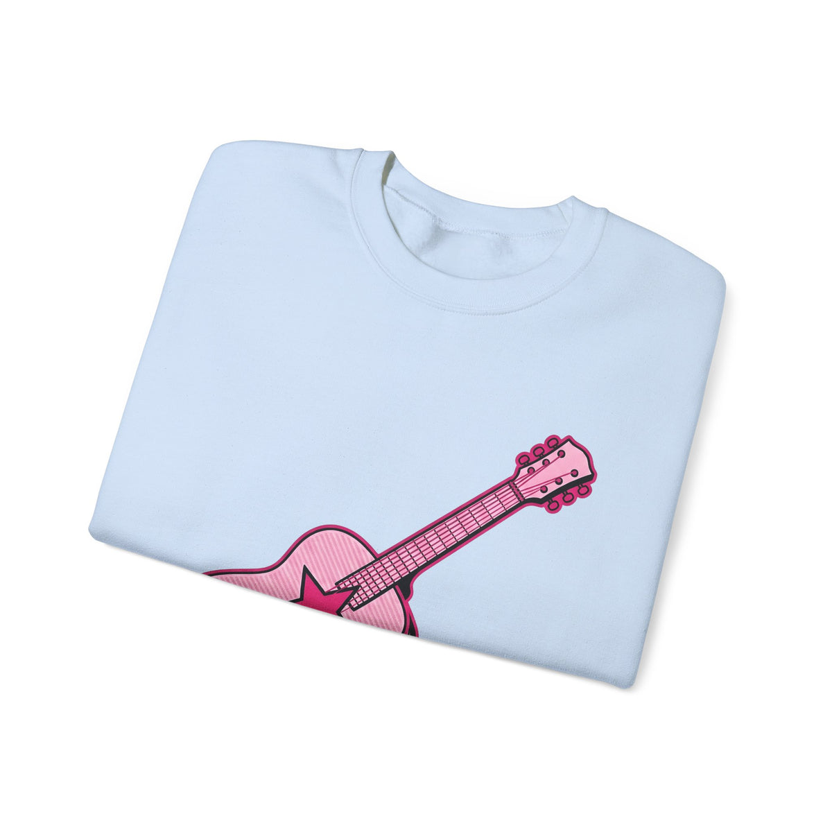 Pink Electric Guitar Sweatshirt Cowgirl Instruments Gift Women Cartoon Sweatshirt Guitar Sweatshirt Cowboy Fan Comic Sweatshirt Music Graphic Vintage Star