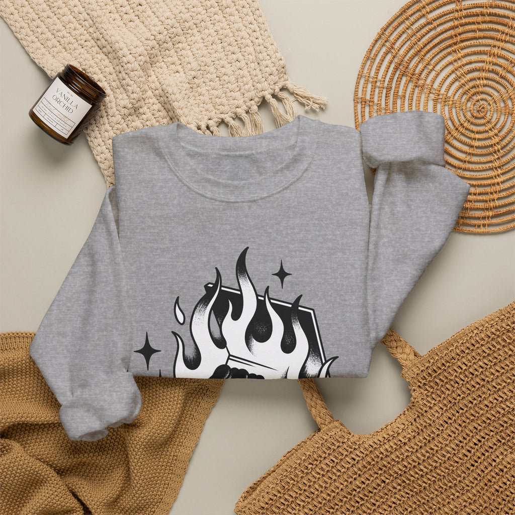 Lit Matchbox Sweatshirt Retro Amulet Gift Women Traditional Sweatshirt Matchbox Sweatshirt Retro Fan Matchstick Sweatshirt Charm Graphic Antique Twinkles