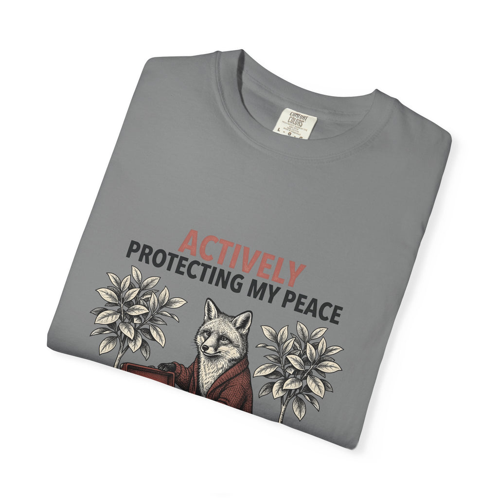 Fox Music Player T-Shirt Funny Creatures Gift Women Classic T-Shirt Mp3 Player T-Shirt Humor Fan Retro T-Shirt Animal Graphic Doodle Indoor Plants