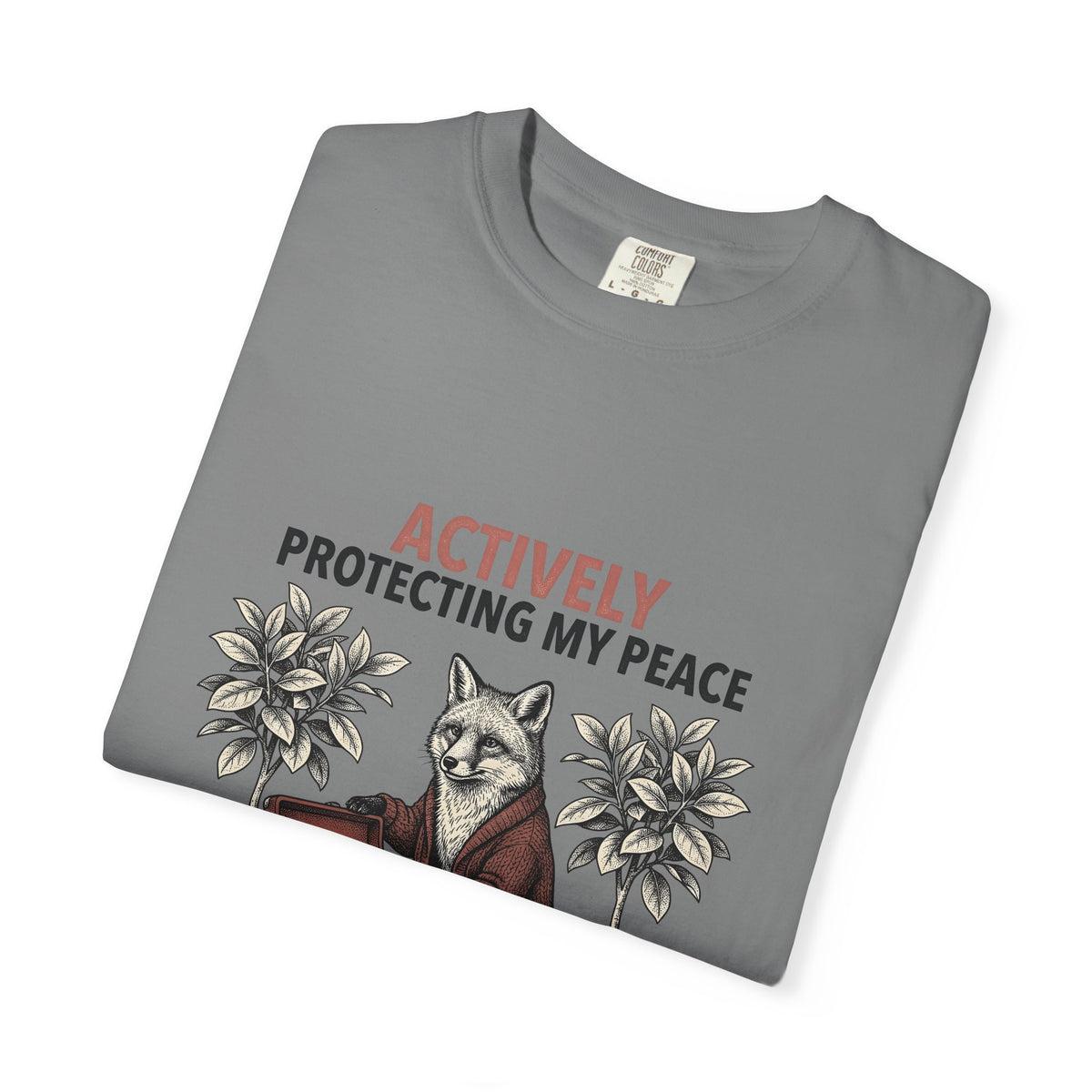 Fox Music Player T-Shirt Funny Creatures Gift Women Classic T-Shirt Mp3 Player T-Shirt Humor Fan Retro T-Shirt Animal Graphic Doodle Indoor Plants