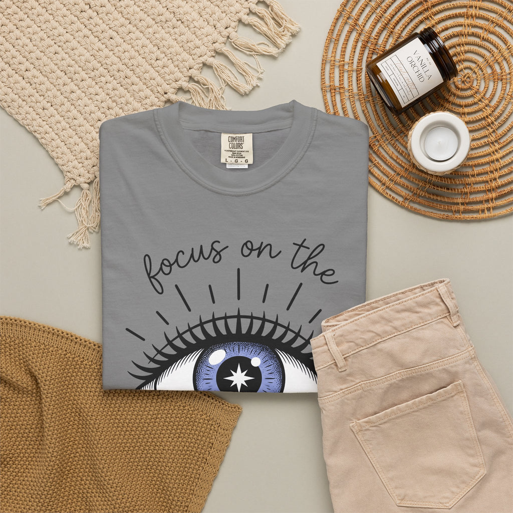 Enchanted Eye T-Shirt Boho Chic Mindfulness Gift Women Cartoon T-Shirt Mystic T-Shirt Hippie Fan Comix T-Shirt Meditation Graphic Sleek Glow T-Shirt