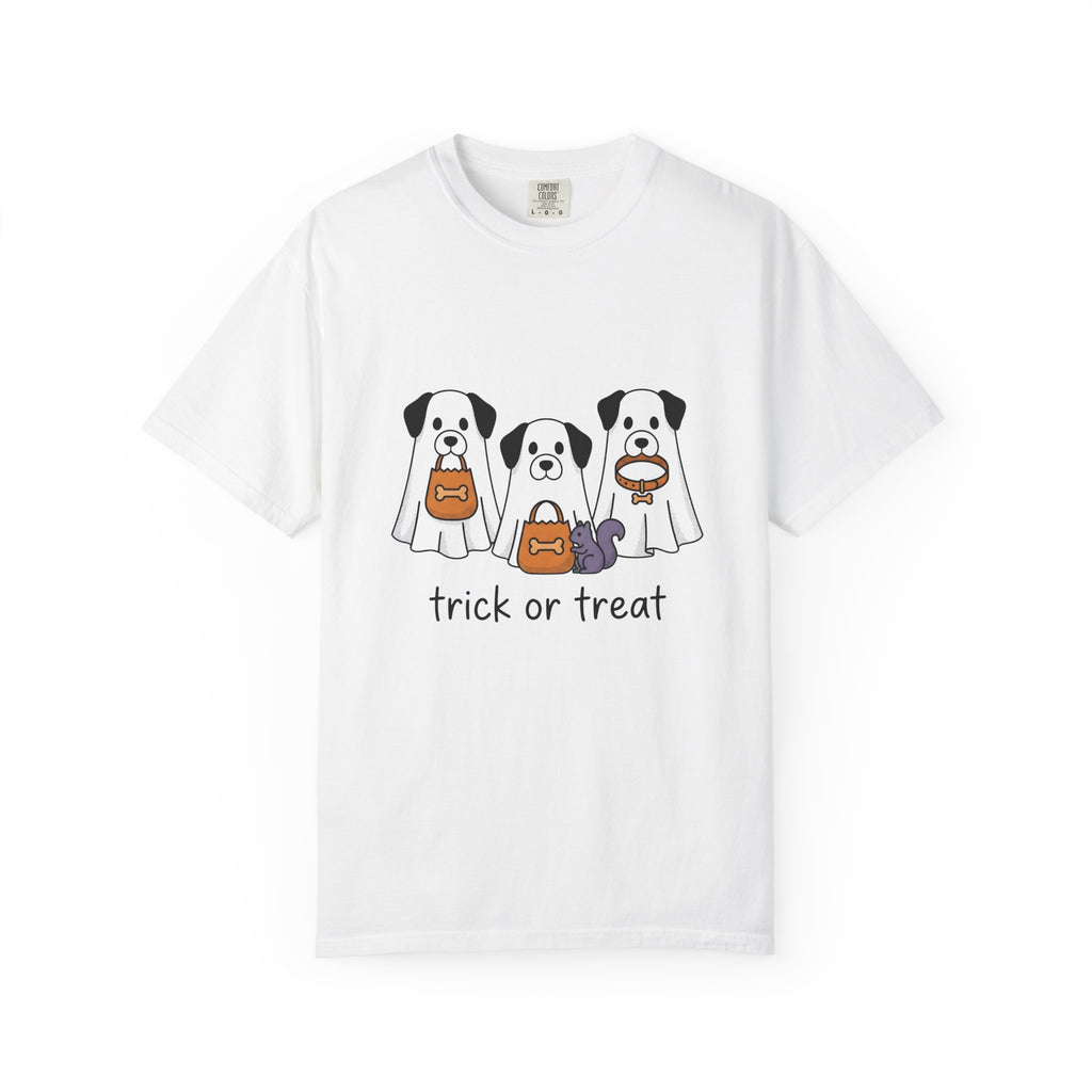 Phantom Puppies Halloween Pet Owner Gift Comic Ghost Dogs Spooky Fan Cartoon Dog Mom T-Shirt