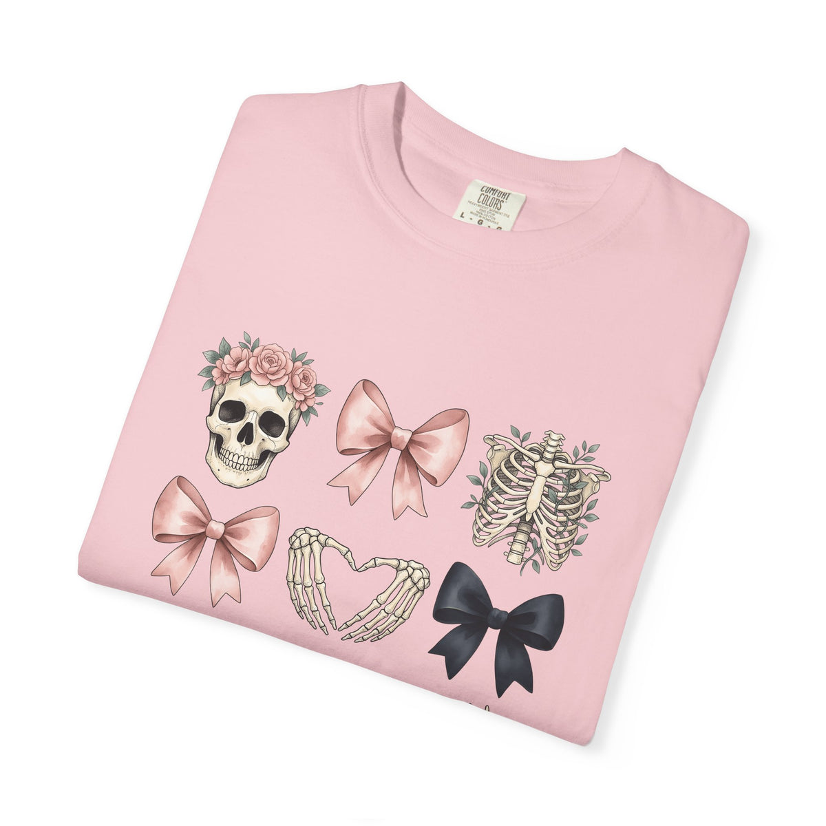 Skull Flower Halloween Dark Gift Watercolor Sugar Skull Horror Fan Gothic Dark Retro Bony T-Shirt