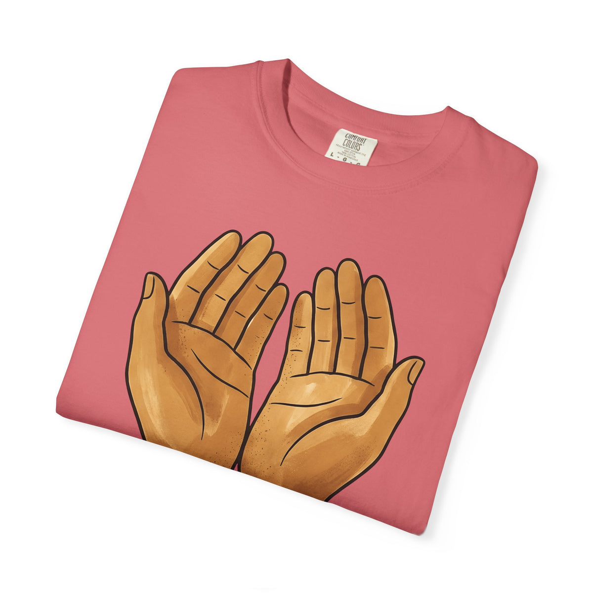 Open Palms T-Shirt Support Thanks Gift Women Sketch T-Shirt Hands T-Shirt Caregiver Enthusiast Drawing Illustration Gratitude Graphic Simple